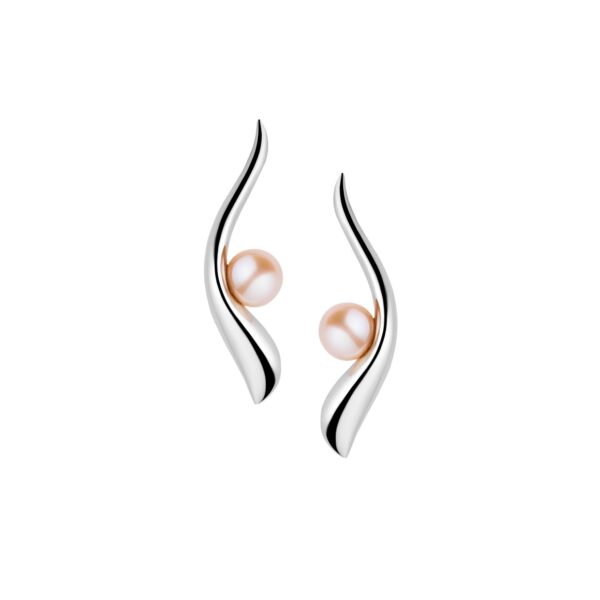 MOON GAZER - Silver Earrings, Pearls