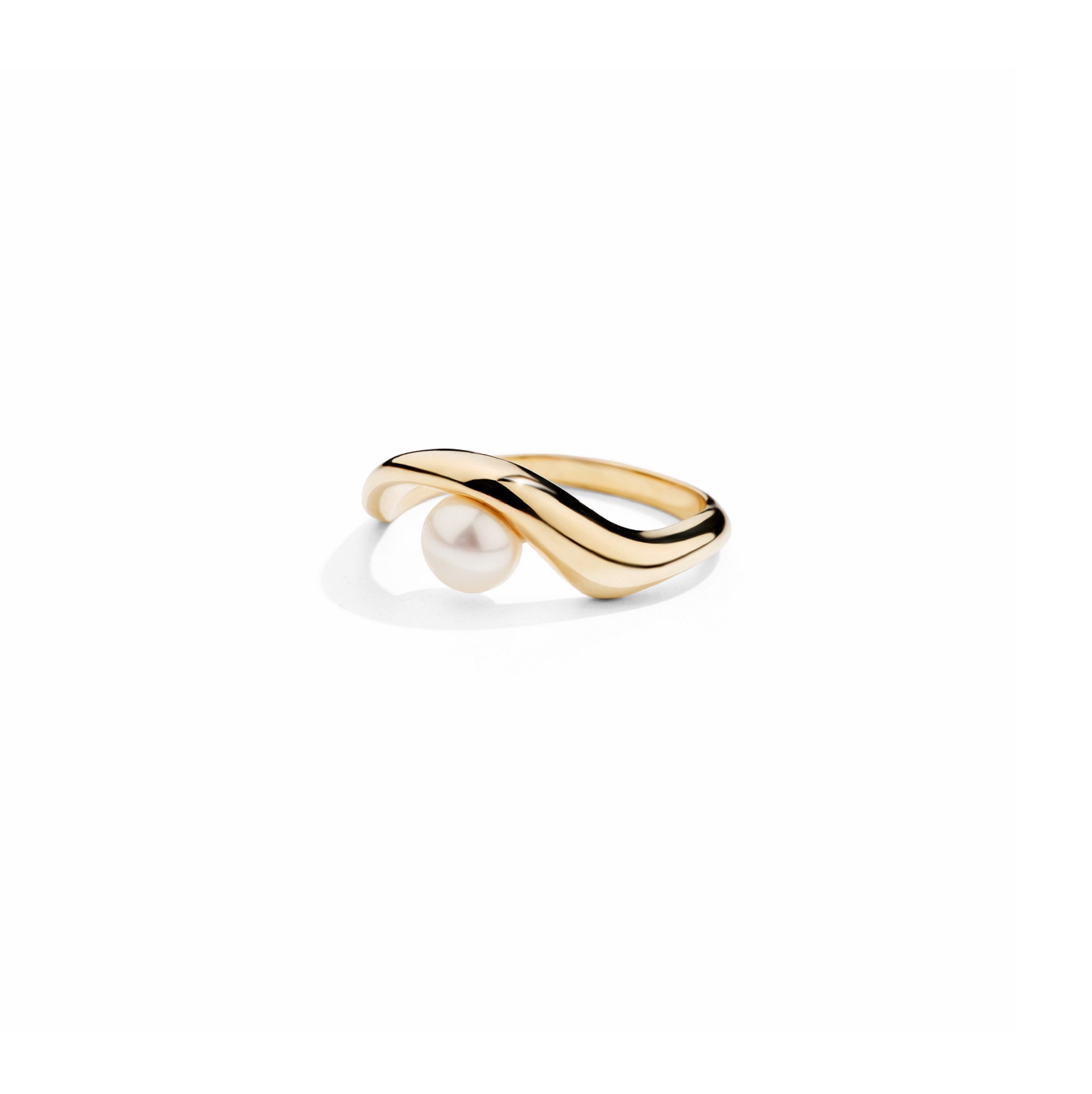 MOON GAZER - Solid Gold Ring, Pearl - Image 3