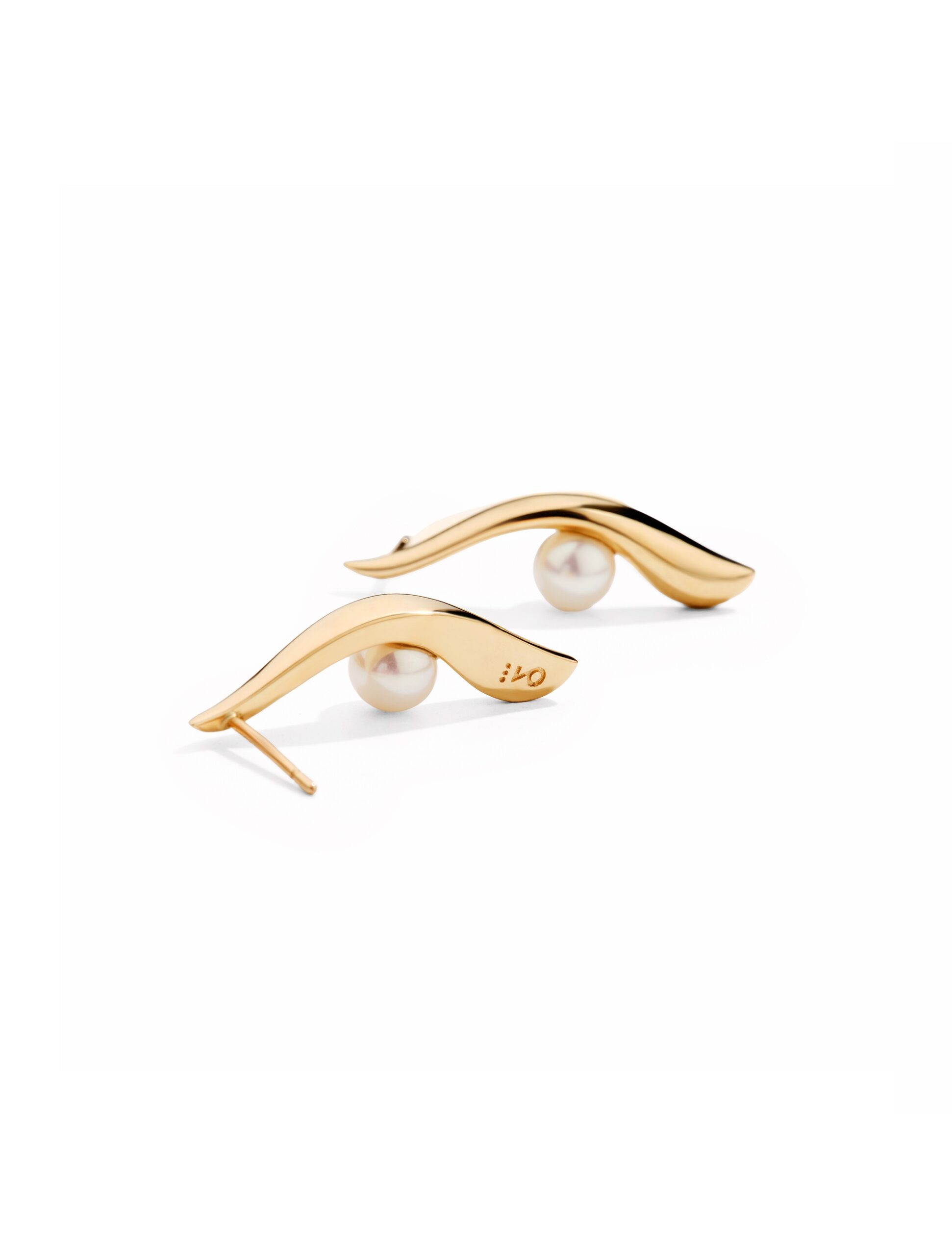 MOON GAZER - Solid Gold Earrings, Pearls - Image 5